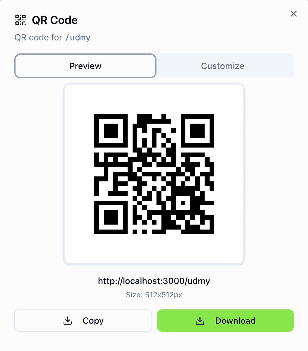Manage links interface